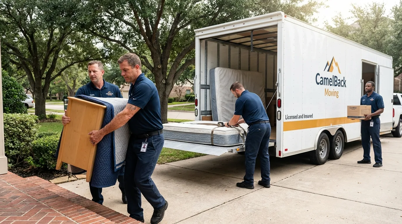 Crew loading residential truck for cross-state move from Collierville, TN