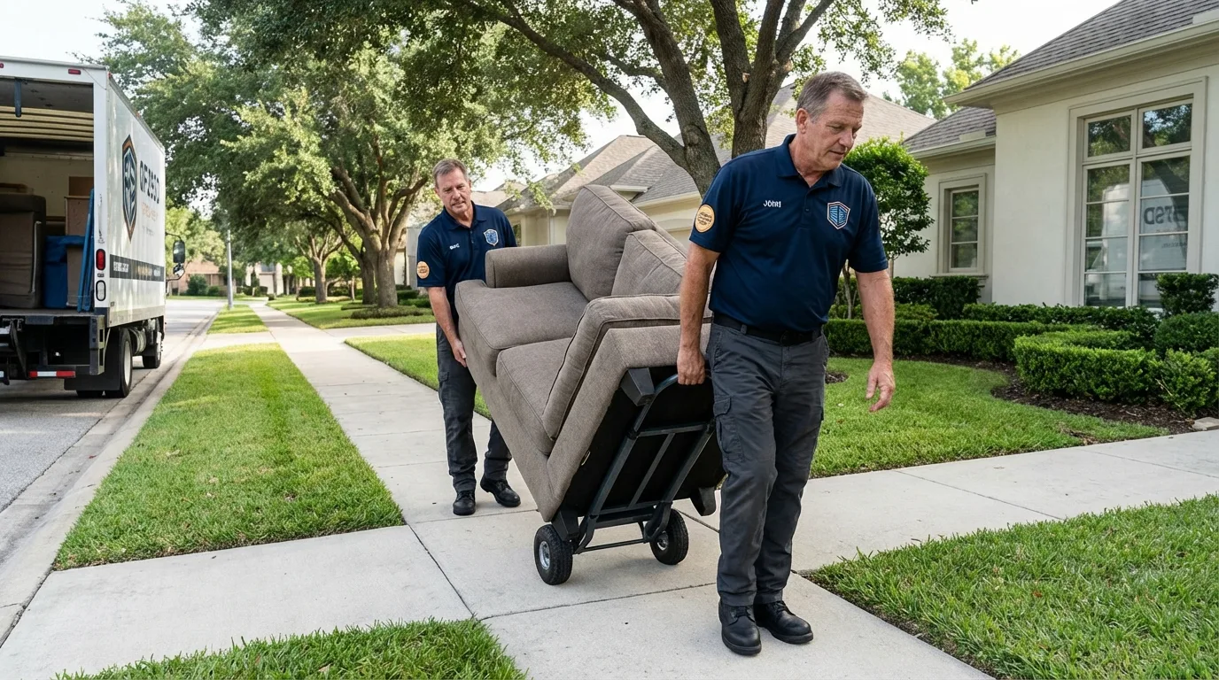 Local residential moving crew loading furniture in Collierville, TN